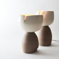 Image 3 of Split Accent Light - gloss white & taupe