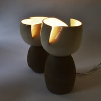 Image 4 of Split Accent Light - gloss white & taupe