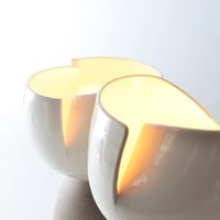 Image 5 of Split Accent Light - gloss white & taupe