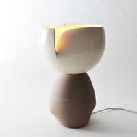 Image 1 of Split Accent Light - gloss white & taupe
