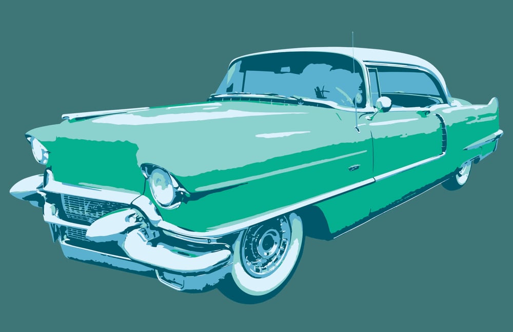 Image of Blue Car - Art Print 