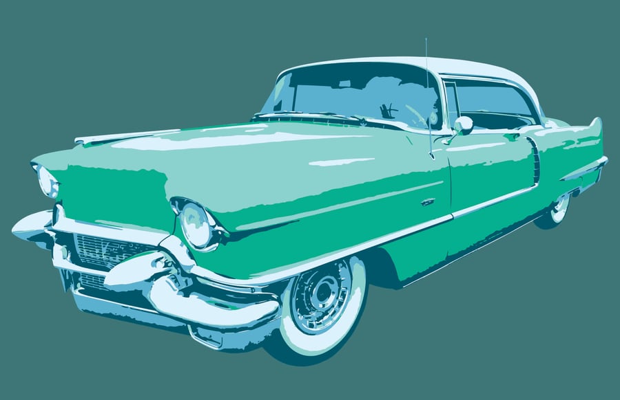 Image of Blue Car - Art Print 