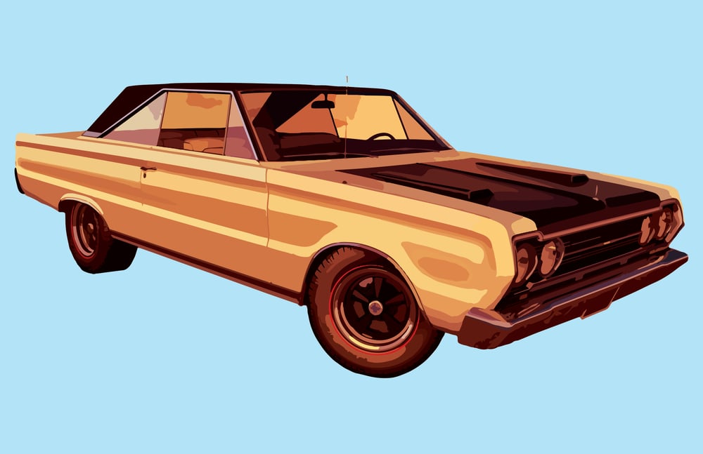 Image of Orange Car - Art Print