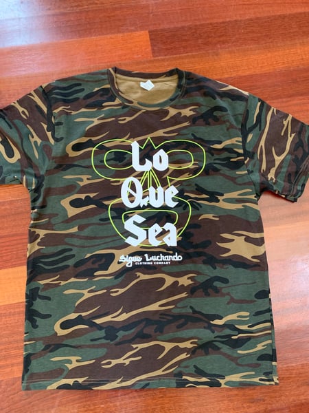 Image of “Lo Que Sea” camo Tee