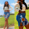 Nesha Laced Jean Shorts