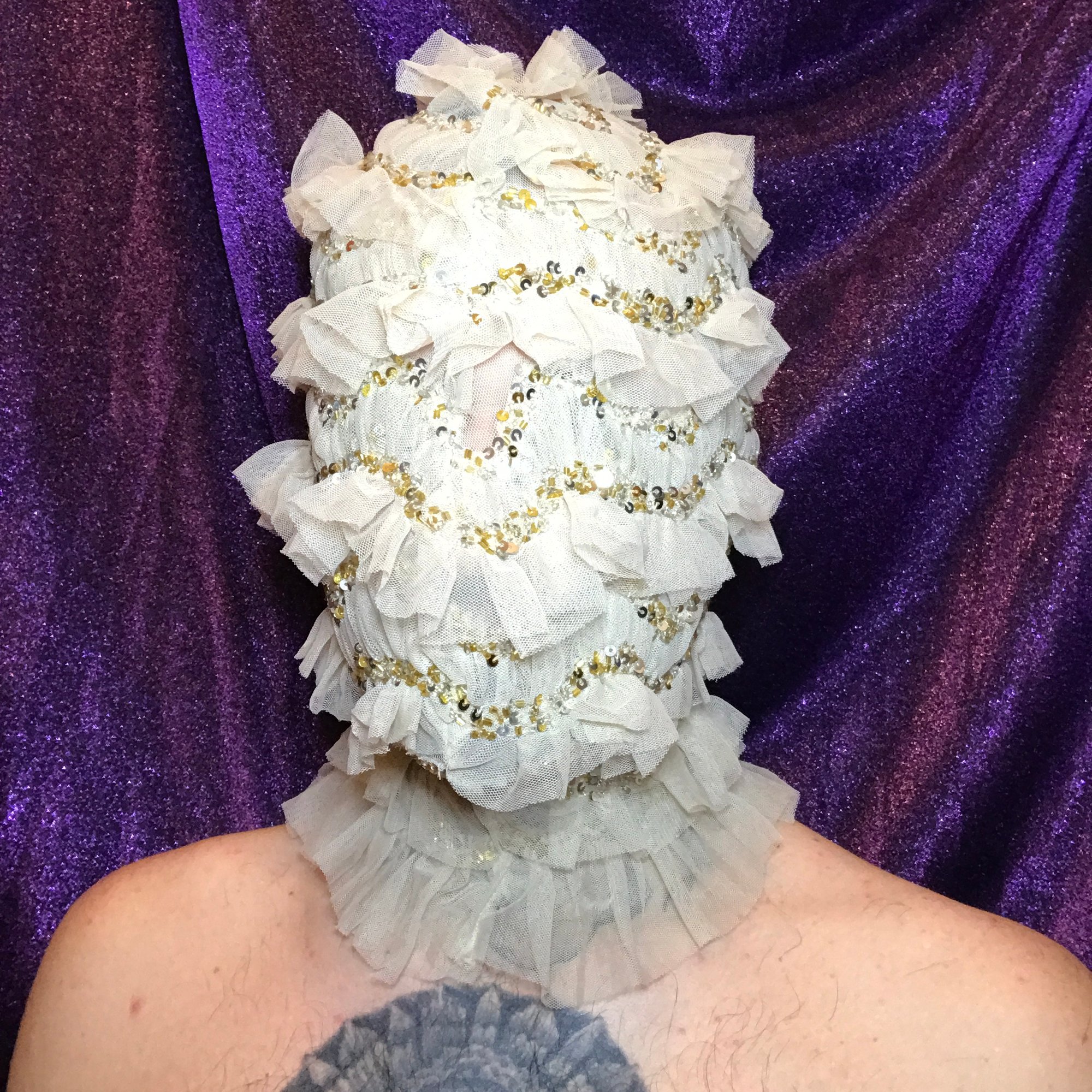 Image of Sequin Ruffle Mask