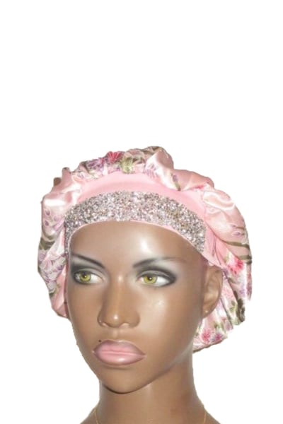 Image of Smoothie Cap® Glitzy Glam Satin Beauty Bling Bonnet