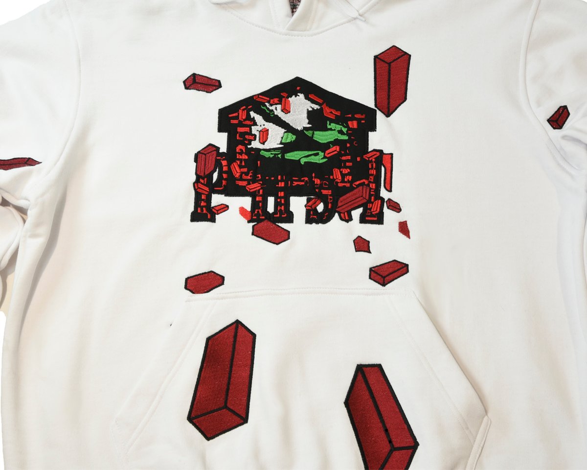 Image of PHST (WAR ZONE)   “BRICK TANK HOODIE” EMBROIDERED