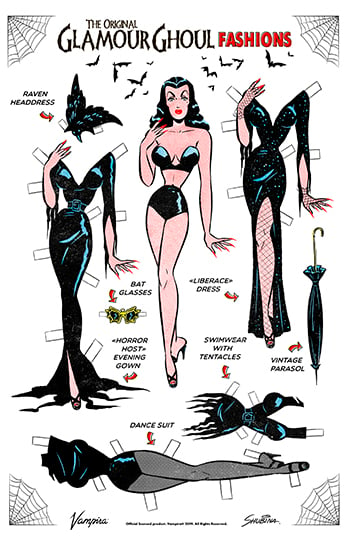 Image of VAMPIRA® Retro Paper Doll 11x17 Poster