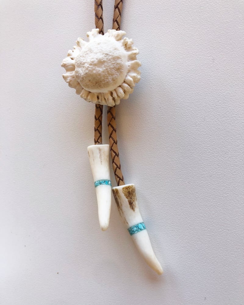Image of Over the Moon Bolo Tie - Turquoise on Tips