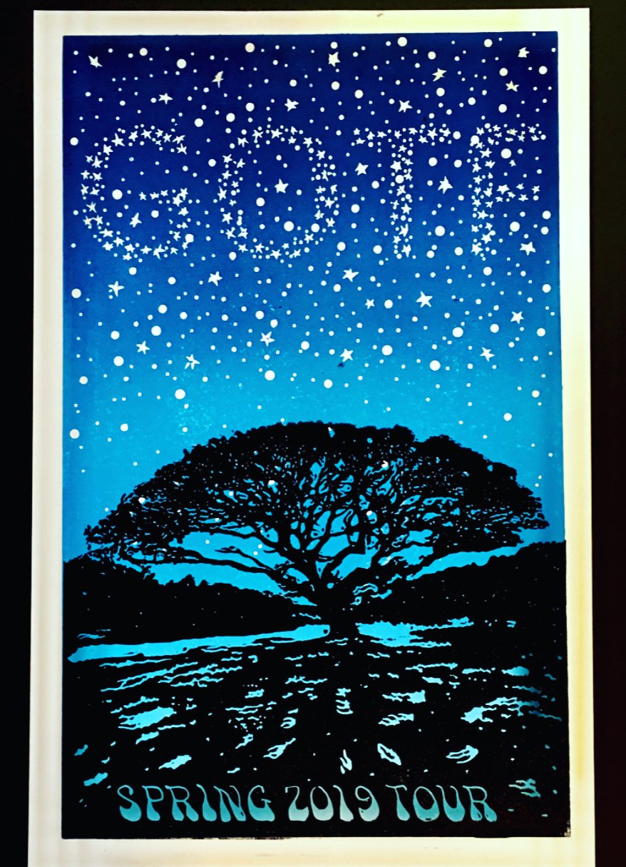 Ghosts of the Forest Spring tour 2019mLinocut Poster Singles and Sets