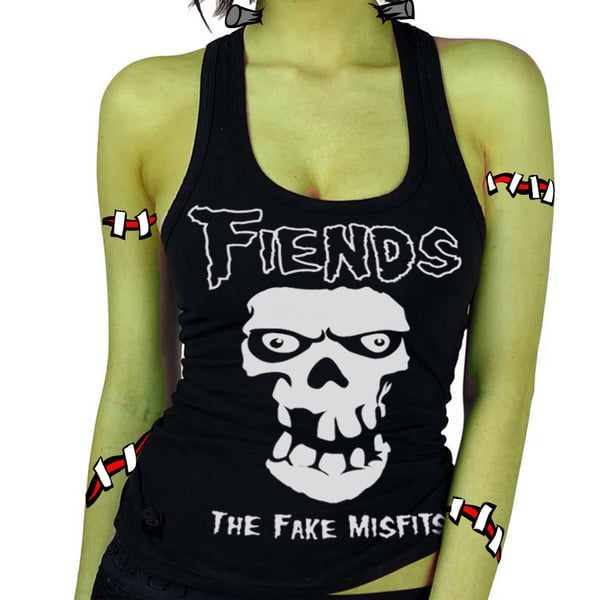 Image of Fiends The Fake Misfits Logo Women's Racerback Tanks