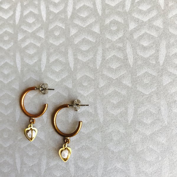 Image of Vintage Heart Drop Earrings