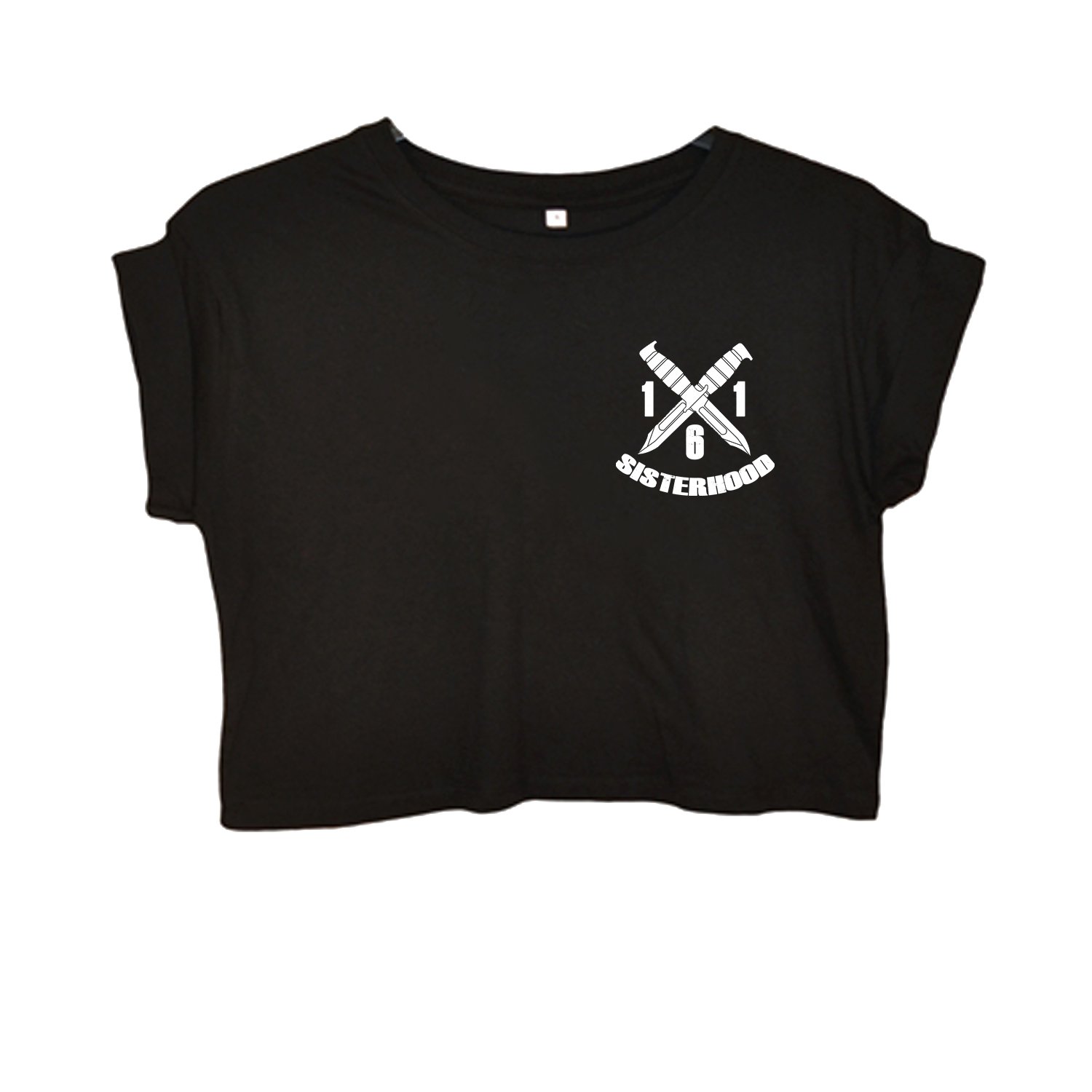 Image of "161 SISTERHOOD" | Crop Top | black | bio | organic | Antifa | girlgang | ACAB | feminist | grlpwr