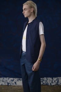 Image 5 of Clayton Gilet linen - French Blue 