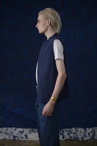 Image 6 of Clayton Gilet linen - French Blue 