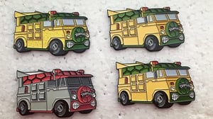 Image of VARIANT 2” Turtle Van Soft Enamel Pin (GID)