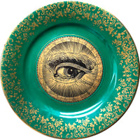 Image 1 of Lover's eye Gold - Vintage Bohemian Porcelain Plate - #0667 Unique Piece