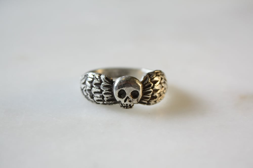 Image of Large Winged Death's Head Ring