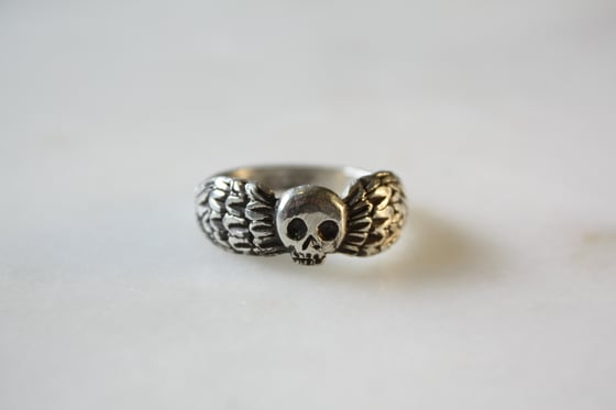 Image of Large Winged Death's Head Ring