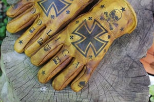 Image of HOOLIGAN SLUM custom Leather gloves