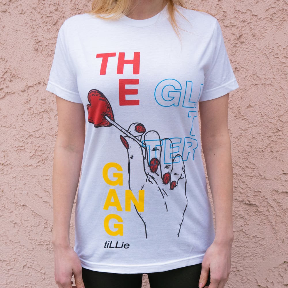 Image of the glitter gang letterblock tee