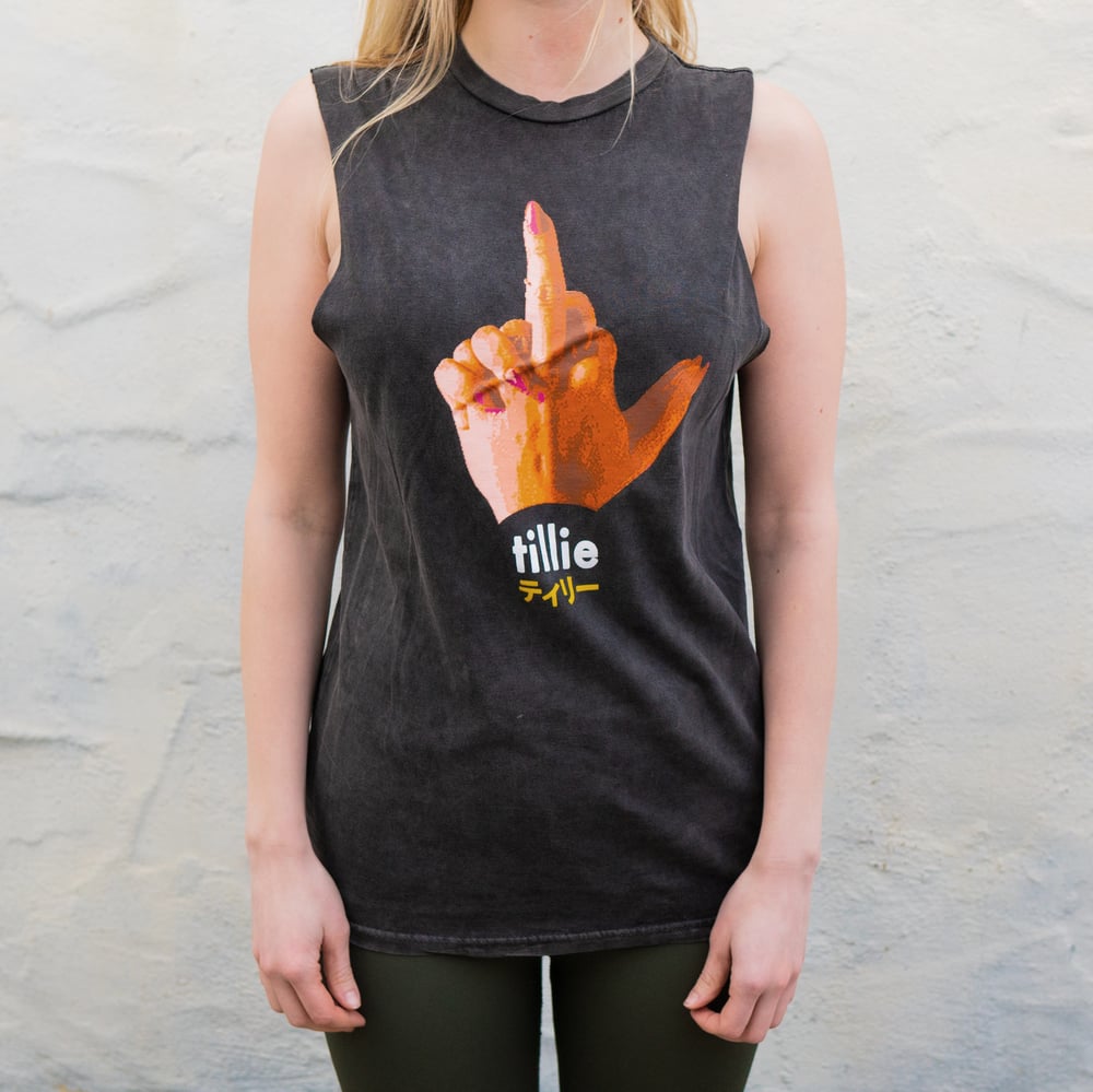 Image of middle finger fashion tank