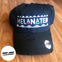 Image 2 of Melanated Dad Hat - Distressed Black