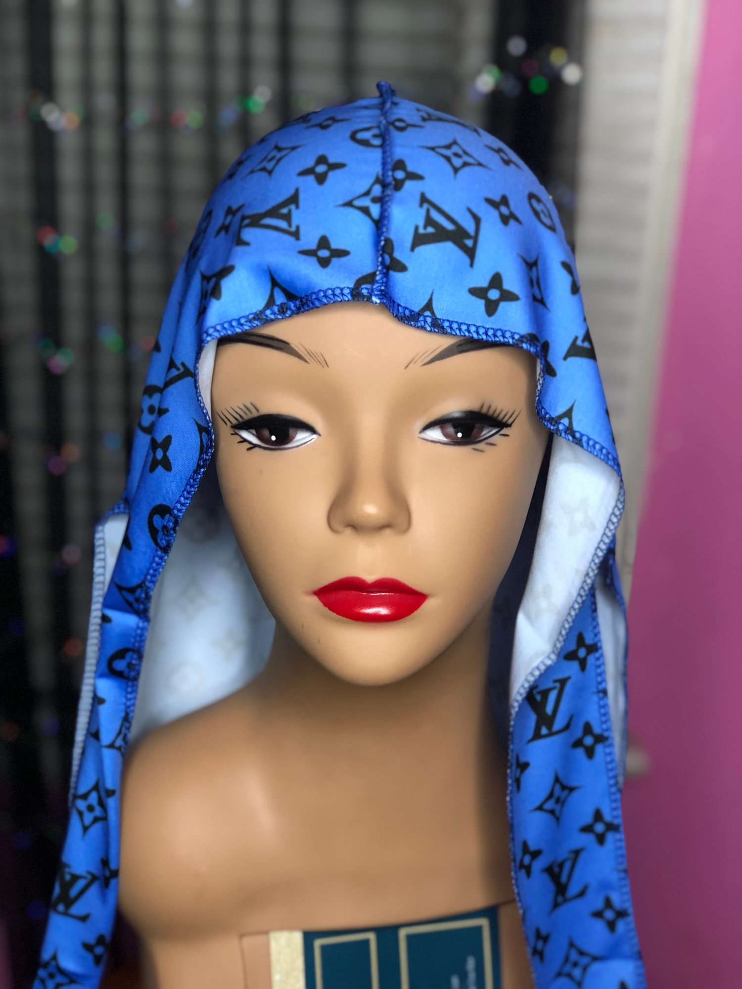 Light blue LV Durag GKLavishkollection