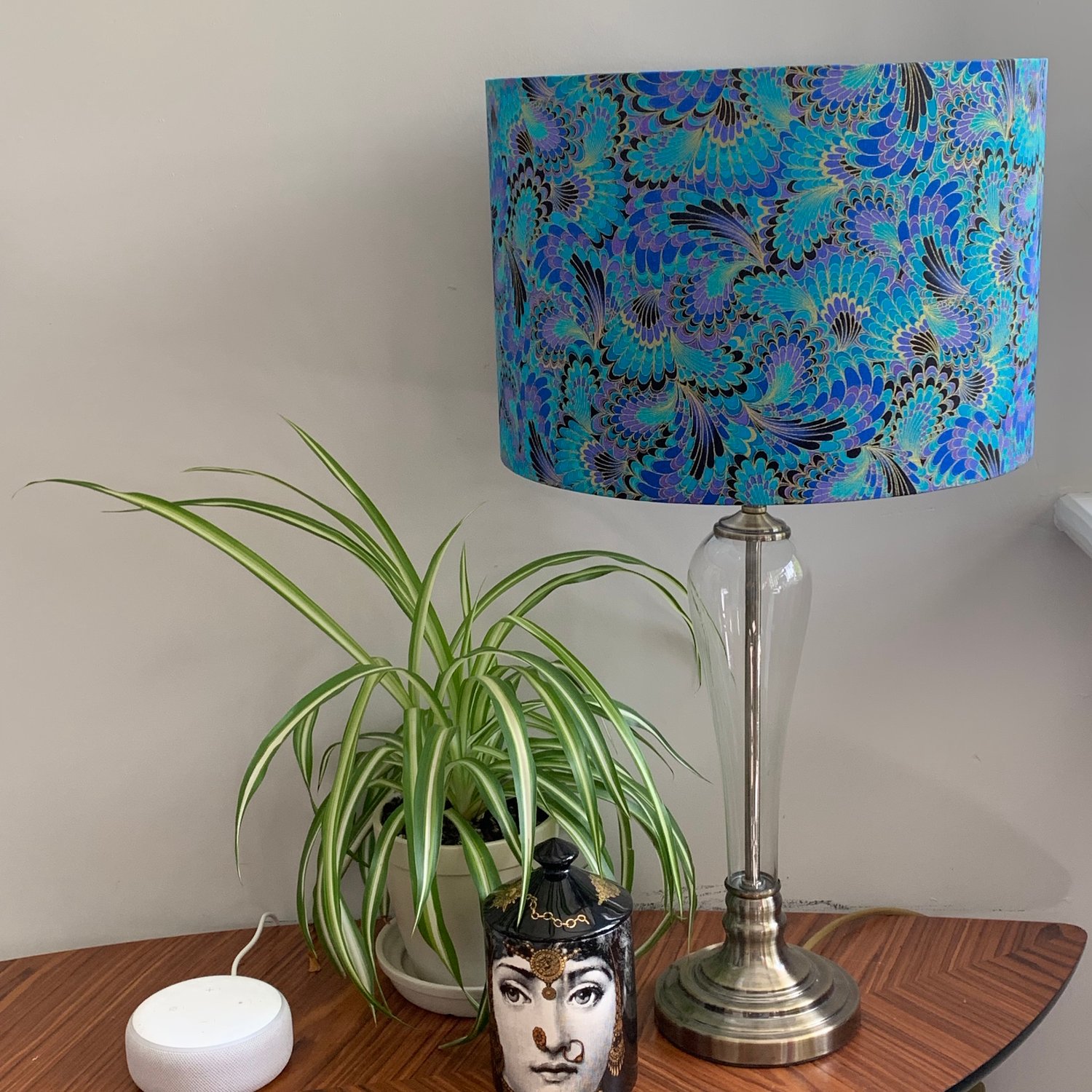 Image of Metallic Abstract Endpaper Peacock Shade