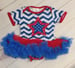 Image of ROCK BOTTOM BLOWOUT SALE 4th of July Tutu Onesie - Size 3-6m only