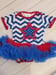 Image of ROCK BOTTOM BLOWOUT SALE 4th of July Tutu Onesie - Size 3-6m only