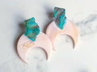 Image 1 of rose marbled clay + turquoise