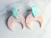 Image 2 of rose marbled clay + turquoise