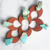 terracotta clay + raw turquoise