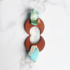 terracotta clay + raw turquoise
