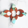 terracotta clay + raw turquoise
