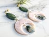 rose marbled clay + green jasper + rhodonite