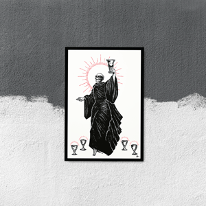 Image of LIMITED EDITION RUN OF 5, "Five of Cups” 12"x18" Watercolor Paper