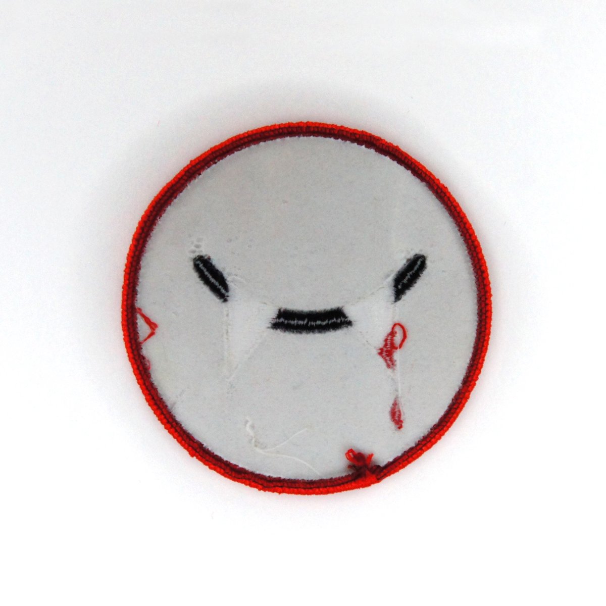 Vampire Smiley Iron-On Patch