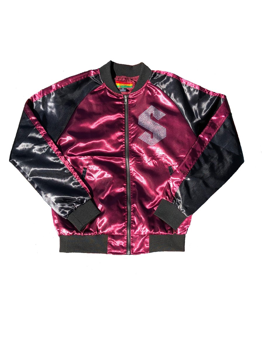 Image of 'I Trust In My Trap' Souvenir Jacket (Wine Red)