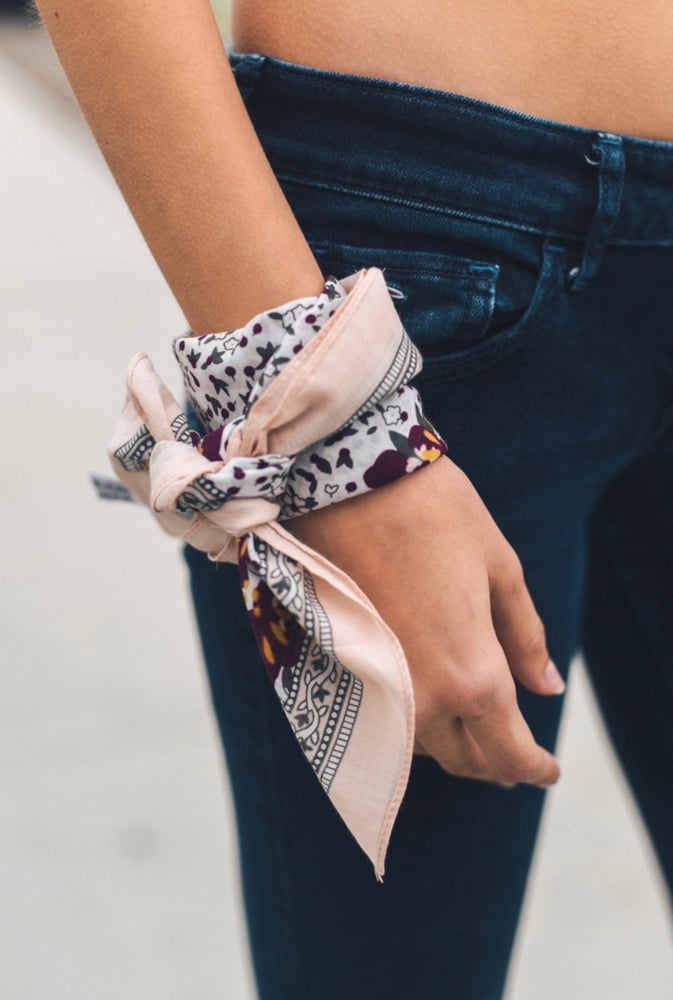 Image of Soft Peach Floral Bandana 