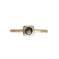 Image 1 of Minimal engagement ring. Charcoal grey diamond. Gerta