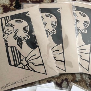 Image of "Deco Dame" LINO CUT PRINT