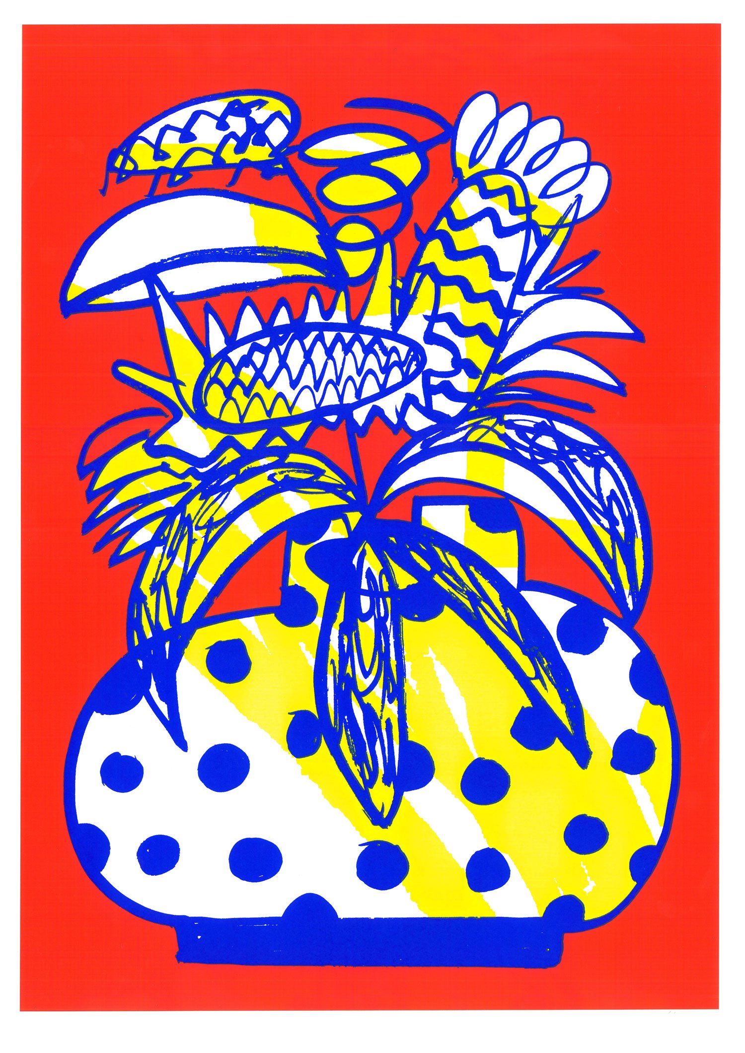 Image of Flowerpot Screenprint Red A2