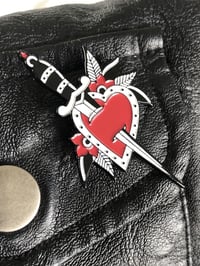 Heart dagger pin
