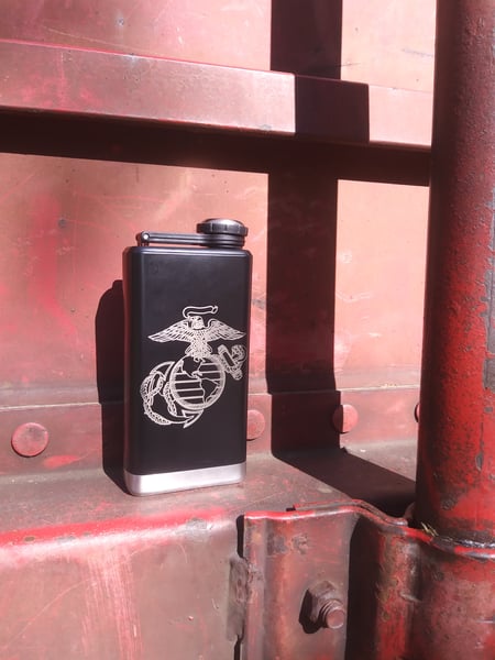 Image of Custom Engraved or Leather Wrapped Flask 