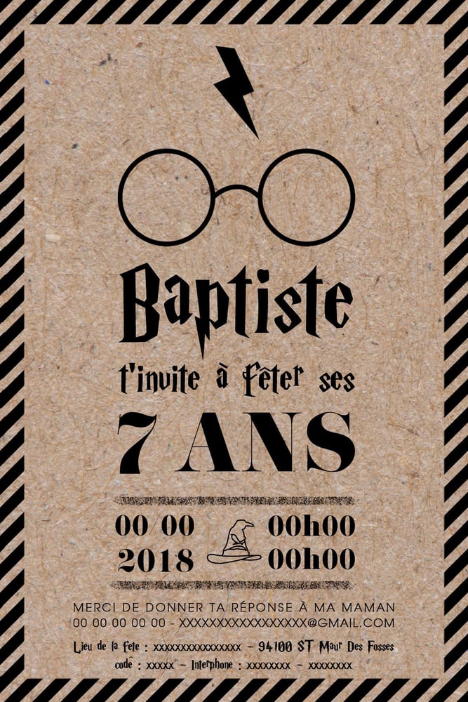 Invitation Pour Un Anniversaire Harry Potter Faire Part D Un Joli Jour