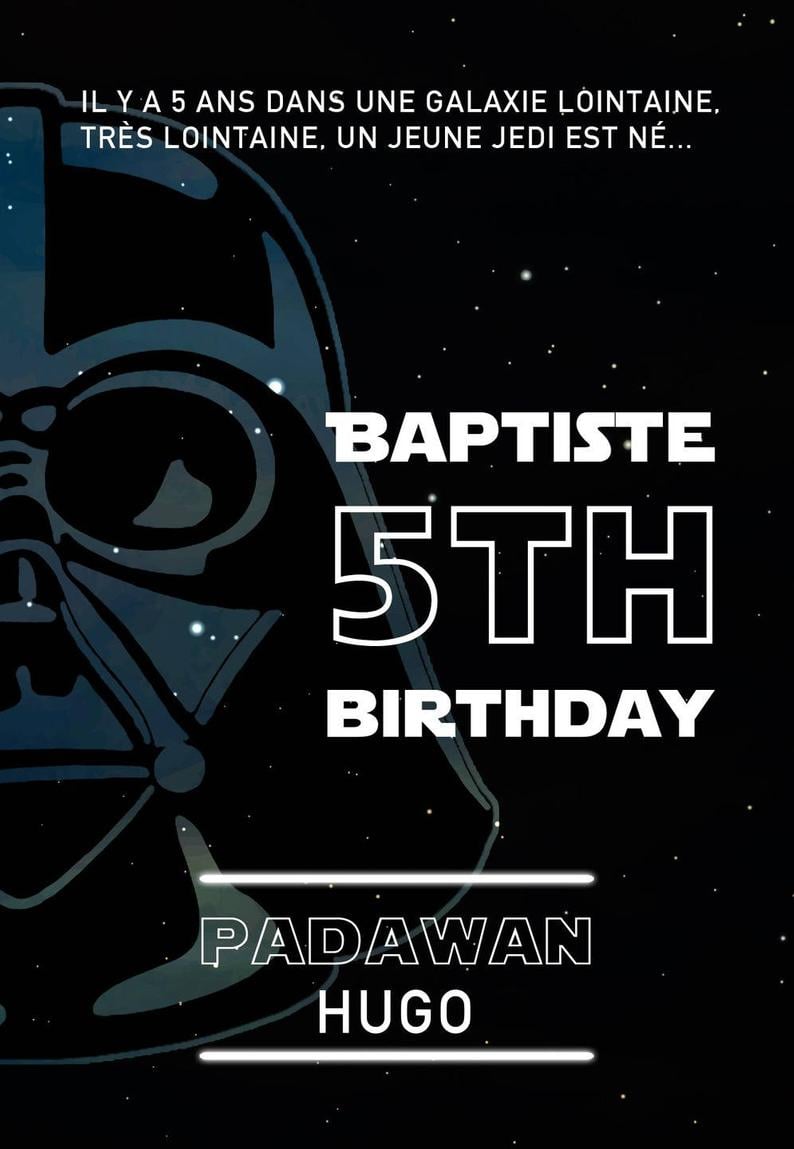 Carton D Invitation Pour Un Anniversaire Star Wars Faire Part D Un Joli Jour