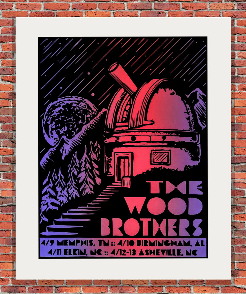 Image of "Sky High" Red and Purple - The Wood Brothers Tour Print